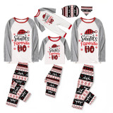 Christmas Matching Family Pajamas Snowflake Santa's Favourite HO Seamless Pajamas Set