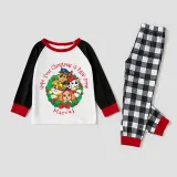 Christmas Matching Family Pajamas Cartoon Christmas Wreath Puppy Dog Green Pajamas Set