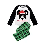 Christmas Matching Family Pajamas Cartoon Mouse With Christmas Hat Blue Pajamas Set