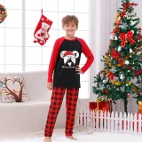 Christmas Matching Family Pajamas Cartoon Mouse With Christmas Hat Blue Pajamas Set