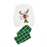 Christmas Matching Family Pajamas Deer With Colorful Lights Green Pajamas Set