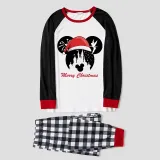 Christmas Matching Family Pajamas Cartoon Mouse With Christmas Hat Blue Pajamas Set