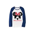 Christmas Matching Family Pajamas Cartoon Mouse With Christmas Hat Blue Pajamas Set