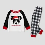 Christmas Matching Family Pajamas Cartoon Mouse With Christmas Hat Blue Pajamas Set