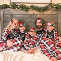 Christmas Matching Family Pajamas Merry Christmas Elk Antlers Christmas Pajamas Set