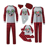 Christmas Matching Family Pajamas Cartoon Mouse Merry and Bright Gray Pajamas Set