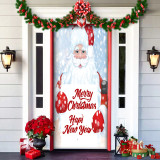 Merry Christmas Curtains Santa Snowman Pattern 35.4*80in Christmas Door Curtain
