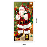Merry Christmas Curtains Santa Snowman Christmas Tree 35.4*72.8in Christmas Door Curtain