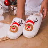 Christmas Slipper Gnomies and Elk Home Christmas Cotton Slipper