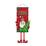 Christmas Vertical Banner Santa Snowman 15.7*43.3in Christmas Door Curtain