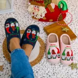 Christmas Slipper Gnomies and Elk Home Christmas Cotton Slipper