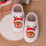 Christmas Slipper Gnomies and Elk Home Christmas Cotton Slipper