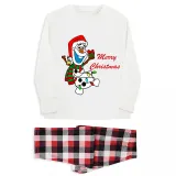 Christmas Matching Family Pajamas Set Cartoon Snowman Merry Christmas Matching Pajamas