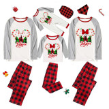 Christmas Matching Family Pajamas Cartoon Mouse Believe Tree White Pajamas Set