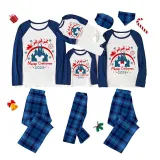 Christmas Matching Family Pajamas Cartoon Mouse Castle Santa Deer Blue Pajamas Set