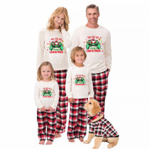 Christmas Matching Family Pajama Cartoon HO HO HO Game Red Christmas Pajamas Set