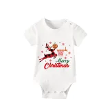 Christmas Matching Family Pajama Elk Play Basketball White Christmas Pajamas Set