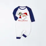 Christmas Matching Family Pajama Santa Football Blue Christmas Pajamas Set