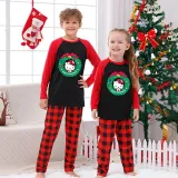 Kids Christmas Pajamas Merry Christmas Kitten Wreath Cartoon Pajamas