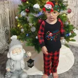 Kids Christmas Pajamas Merry Christmas String Light Super Hero Cartoon Pajamas