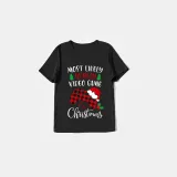 Christmas Matching Family Pajama Cartoon Most Likely To Play Game Black Christmas Pajamas Set