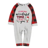 Christmas Matching Family Pajama It Is The Most Wonderful Time Wine Gray Christmas Pajamas Set