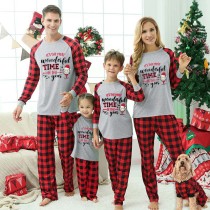 Christmas Matching Family Pajama It Is The Most Wonderful Time Wine Gray Christmas Pajamas Set