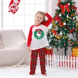 Kids Christmas Pajamas Merry Christmas Kitten Wreath Cartoon Pajamas
