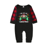 Christmas Matching Family Pajama Cartoon HO HO HO Game Black Christmas Pajamas Set