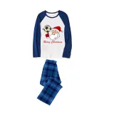 Christmas Matching Family Pajama Santa Football Blue Christmas Pajamas Set
