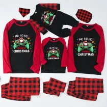 Christmas Matching Family Pajama Cartoon HO HO HO Game Multicolor Christmas Pajamas Set