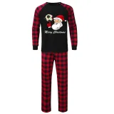Christmas Matching Family Pajama Santa Football Black Christmas Pajamas Set