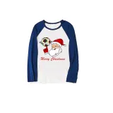 Christmas Matching Family Pajama Santa Football Blue Christmas Pajamas Set