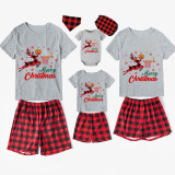Christmas Matching Family Pajama Elk Play Basketball White Christmas Pajamas Set