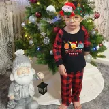 Kids Christmas Pajamas Merry Christmas String Light Super Hero Cartoon Pajamas