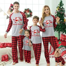 Christmas Matching Family Pajama Santa HO HO HO Ice Hockey Gray Christmas Pajamas Set