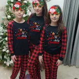 Christmas Matching Family Pajama Elk Play Basketball Black Christmas Pajamas Set