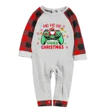 Christmas Matching Family Pajama Cartoon HO HO HO Game Gray Christmas Pajamas Set