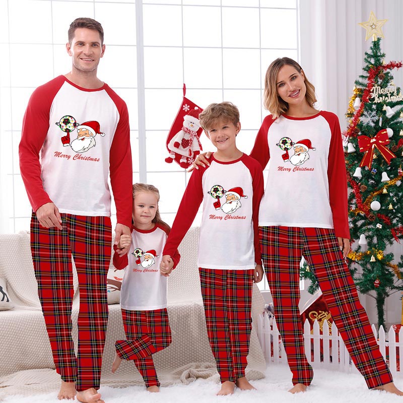 Christmas Matching Family Pajama Santa Football Red Christmas