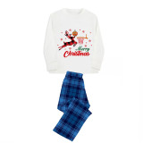 Christmas Matching Family Pajama Elk Play Basketball Blue Christmas Pajamas Set