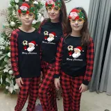 Christmas Matching Family Pajama Santa Football Black Christmas Pajamas Set