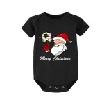 Christmas Matching Family Pajama Santa Football Black Christmas Pajamas Set