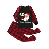 Christmas Matching Family Pajama Santa Football Black Christmas Pajamas Set
