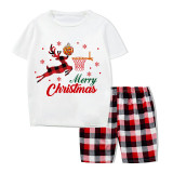 Christmas Matching Family Pajama Elk Play Basketball White Christmas Pajamas Set