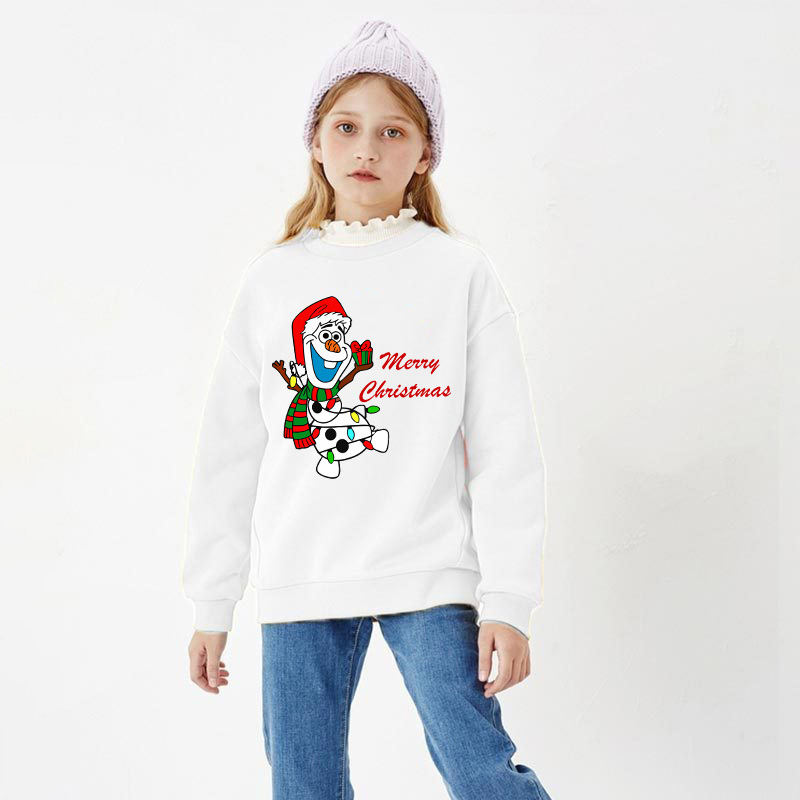 Kids Christmas Tops Cartoon Snowman Merry Christmas Sweater