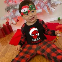 Kids Christmas Pajamas Merry Christmas Super Hero Cartoon Pajamas