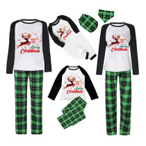 Christmas Matching Family Pajama Elk Play Basketball Green Christmas Pajamas Set