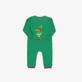 Christmas Matching Family Pajama Cartoon I Am The Elf Game Green Stripes Christmas Pajamas Set