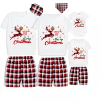 Christmas Matching Family Pajama Elk Play Basketball White Christmas Pajamas Set