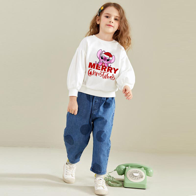 Kids Christmas Tops Merry Christmas Hat Monster Cartoon Christmas Sweater